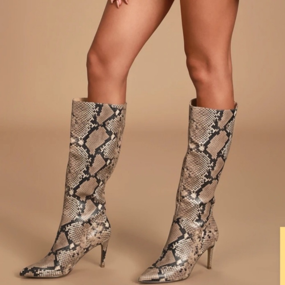 Steve Madden - Kimari Pink Snake High Heel Boots